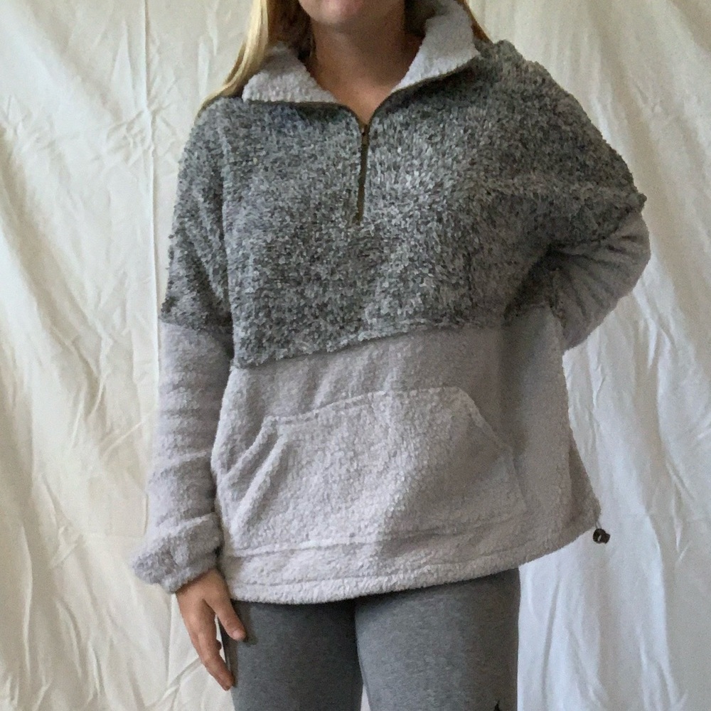 Fuzzy quarter zip
